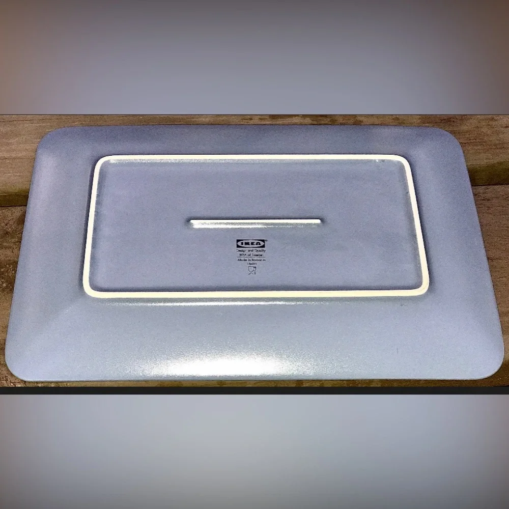 Discontinued Dinera Gray Fargrik IKEA of SWEDEN Rectangular Dinner Plate